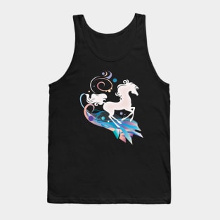 White running horse on abstract background Tank Top